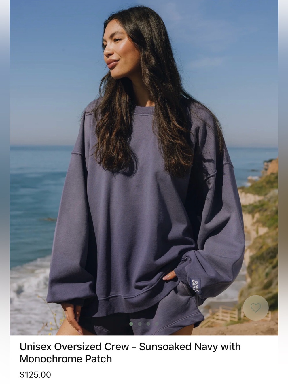 Daily Drills - Unisex Oversized Crew Sweater - Sunsoaked Navy